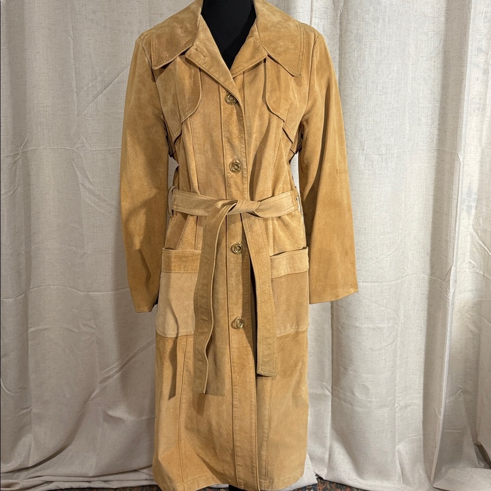 Vintage 70s Breier of Amsterdam Tan Suede Women’s Long Coat